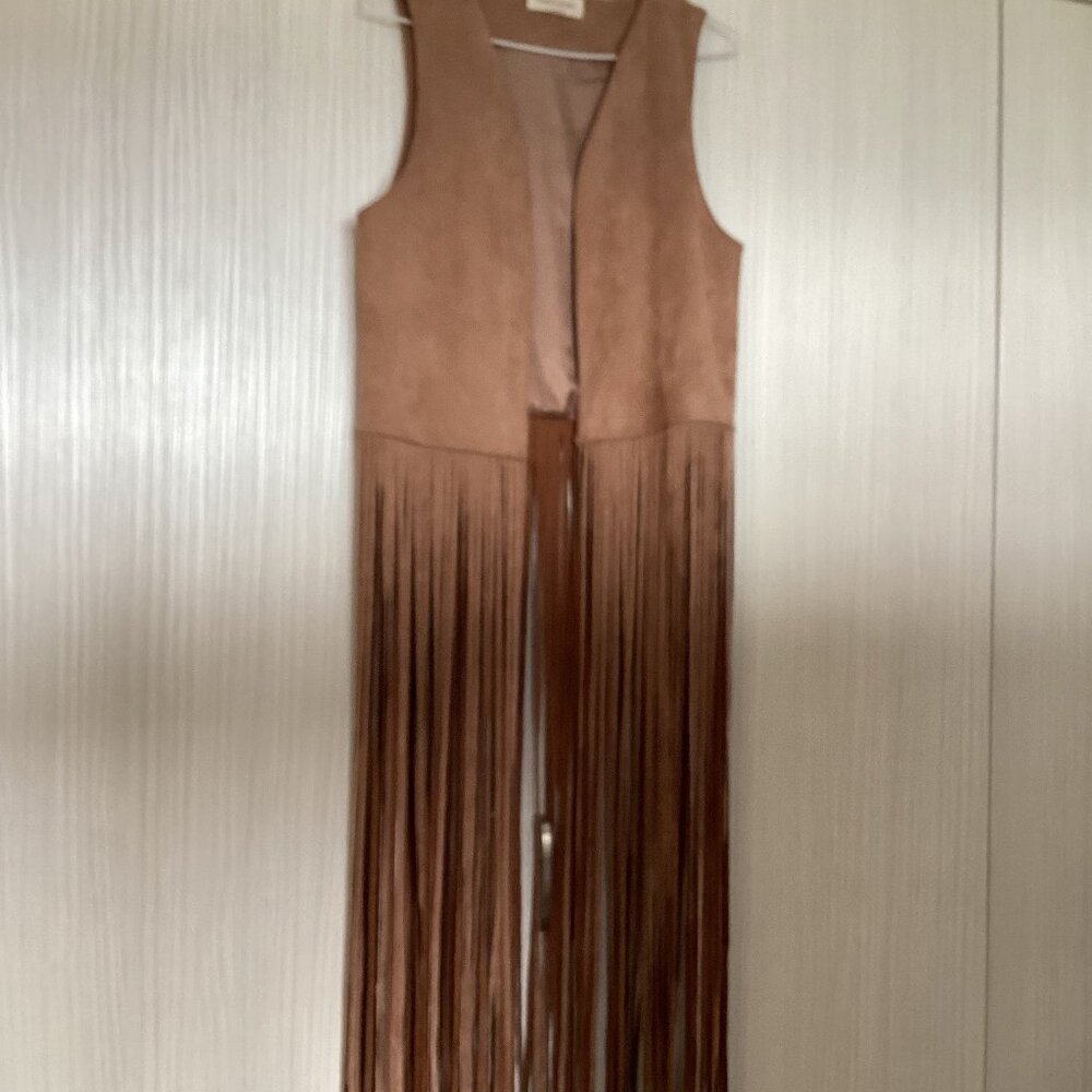 Brown/Tan Suede Fringe Vest